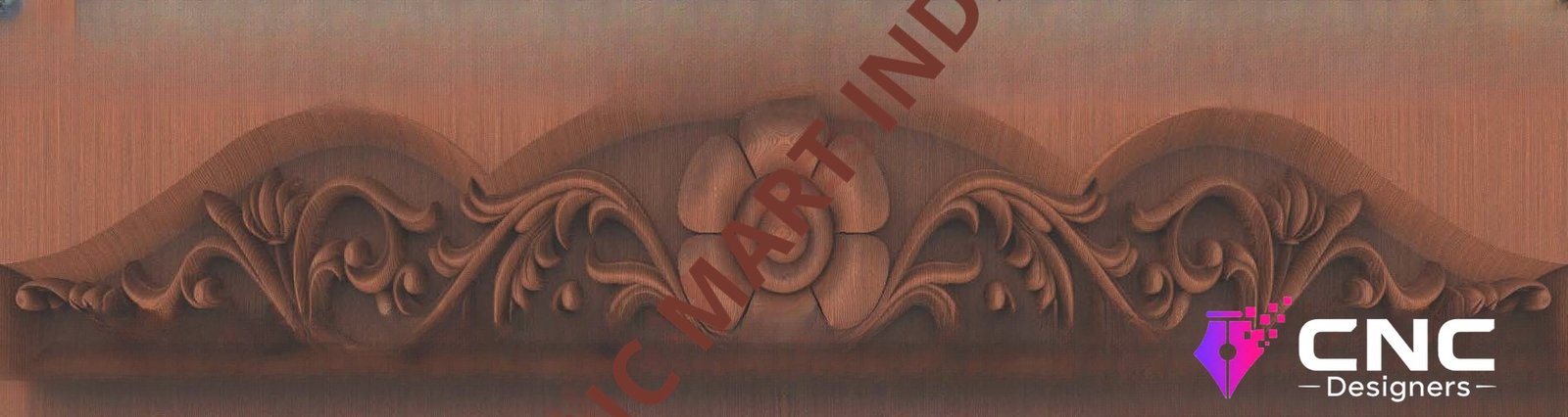 Beds & Sofa - BS-20 Elegant Floral Scrollwork Headboard Carving 3D Model